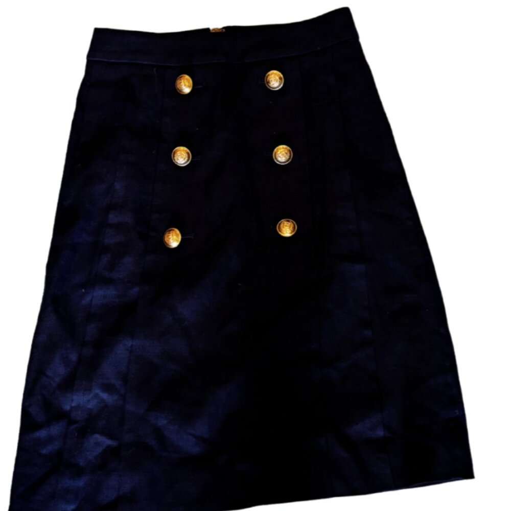 Mint Condition J.Crew Navy Blue Sailor Skirt with Gold Buttons